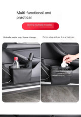leather car organizer and trash bin