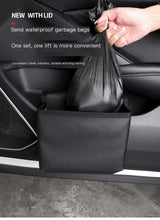 leather car organizer and trash bin