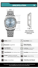 men's automatic mechanical watch sapphire 