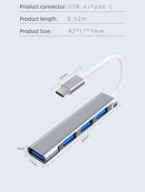 USB-C to USB 3.0 4 port hub