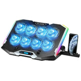 ICE COOREL Gaming Laptop Cooling Pad with 8 Cooling Fans Laptop Fan Cooler Pad for 15-17.3 Inch Notebook Cooler Stand with 6 Height Adjustable RGB Cooling Pad with Two USB Port + Phone Stand IllumniWave