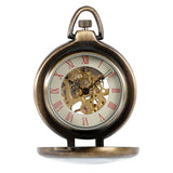 hand wind mechanical pocket watch with transparent 
