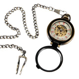 hand wind mechanical pocket watch with transparent 