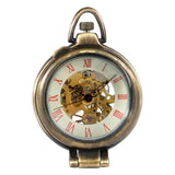 hand wind mechanical pocket watch with transparent 