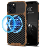 iPhone 12 wood carbon fiber leather
