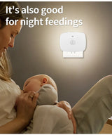 Alt Tag: Smart Glow Night Light plug-in motion sensor LED wall lamp with soft glow for night feedings, EU/US plug