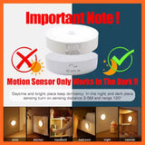 Alt Tag: Motion Sensor LED night light important note works only in the dark, auto on/off, indoor wall light for kitchen bedroom cabinet