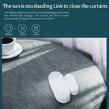 Alt Tag: ZigBee 3.0 Smart door and window sensor enables automatic curtain closing when sunlight is too bright, Zigbee gateway smart home