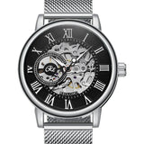 men's skeleton hand wind mechanical watch