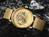 men's skeleton hand wind mechanical watch