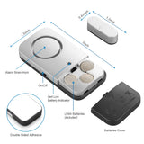 ZigBee Door & Window Sensor wireless alarm siren kit with magnetic contact, LR44 batteries, low battery LED, and adhesive mount
