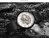 men's skeleton hand wind mechanical watch