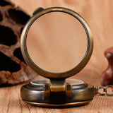 hand wind mechanical pocket watch with transparent 
