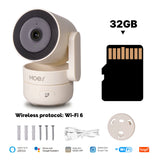 Alt Tag: MOES Tuya WiFi 6 Smart security camera with 32GB microSD, Wi-Fi 6 wireless protocol, mounting screws and smart home app support