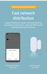 ZigBee 3.0 Smart door and window sensor fast network distribution with automatic device discovery via mobile app