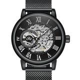 men's skeleton hand wind mechanical watch
