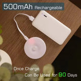 Motion Sensor LED night light 500mAh rechargeable battery, USB charging, once charge lasts up to 90 days