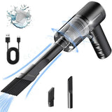 Alt Tag: 120W cordless handheld vacuum cleaner for home and car with crevice tool, brush attachments, washable filter and USB charging cable