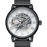 men's skeleton hand wind mechanical watch