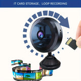 MOES Mini Smart WiFi security camera with micro SD card storage and loop recording, compact indoor surveillance cam