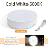 Motion Sensor LED night light 6000K cold white, 8 LED, USB charging cable, auto sensor mode, no switch
