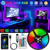 bluetooth app controlled 5050 RGB LED strip lights