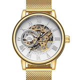 men's skeleton hand wind mechanical watch