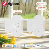 ZigBee 3.0 Smart door and window sensor set with vibration and light detection, Zigbee compatible with Alexa and Google Assistant
