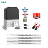 Alt Tag: Smart Sliding Gate Opener Automatic GALO kit with motor, remote controls, alarm light, hardware and rack rails