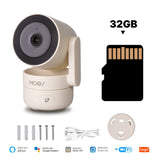 MOES Tuya WiFi 6 Smart security camera with 32GB microSD, WiFi/Tuya support, and mounting accessories for home monitoring