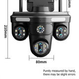Alt Tag: WiFi Security Camera 7 Lens with 10X zoom night vision, multi-lens outdoor WiFi surveillance camera with wide-angle coverage
