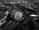men's skeleton hand wind mechanical watch