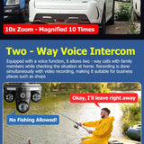 Alt Tag: WiFi Security Camera 7 Lens with 10X zoom and two-way voice intercom feature for home and business surveillance