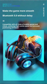 wireless bluetooth gaming headset with microphone