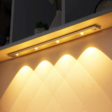 Alt Tag: Wireless Motion Sensor LED Light ultra-thin USB under-cabinet LED bar illuminating kitchen counter with warm motion-activated glow
