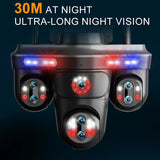 Alt Tag: WiFi Security Camera 7 Lens with 30m ultra-long night vision, 10X zoom, multi-lens outdoor WiFi surveillance camera