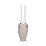 Alt Tag: Motion Sensor LED Bike tire valve light with adapter, silver metal housing for Woods Schrader Presta valves