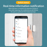 Alt Tag: ZigBee 3.0 Smart door and window sensor real-time open/close status notification on mobile app, switch status alert
