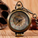 hand wind mechanical pocket watch with transparent 