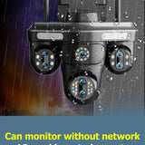 Alt Tag: WiFi Security Camera 7 Lens outdoor waterproof multi-lens CCTV with 10X zoom and night vision for home security