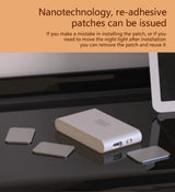Alt Tag: Hands-Free LED Night Light nanotechnology re-adhesive patches for easy repositioning and reuse