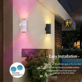 Alt Tag: Motion Sensor RGB LED Night Light USB double head 7-color wall lamp with easy installation, indoor hallway and stair lighting