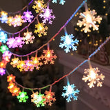 LED snowflake string lights