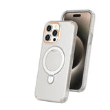 colorful MagSafe magnetic transparent phone case with stand