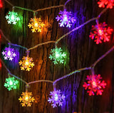 LED snowflake string lights