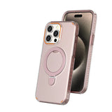 colorful MagSafe magnetic transparent phone case with stand