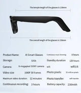 AI camera smart glasses with translation