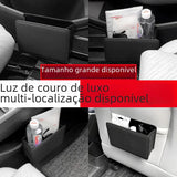 leather car organizer and trash bin