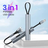 portable telescopic 3-in-1 charging cable