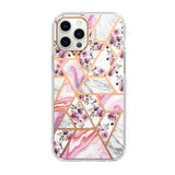 floral marble transparent phone case